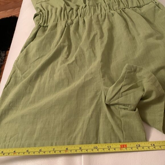 One❤️Clothing Light Green Sleeveless Tie-Front Romper Pockets Size M - Picture 7 of 9